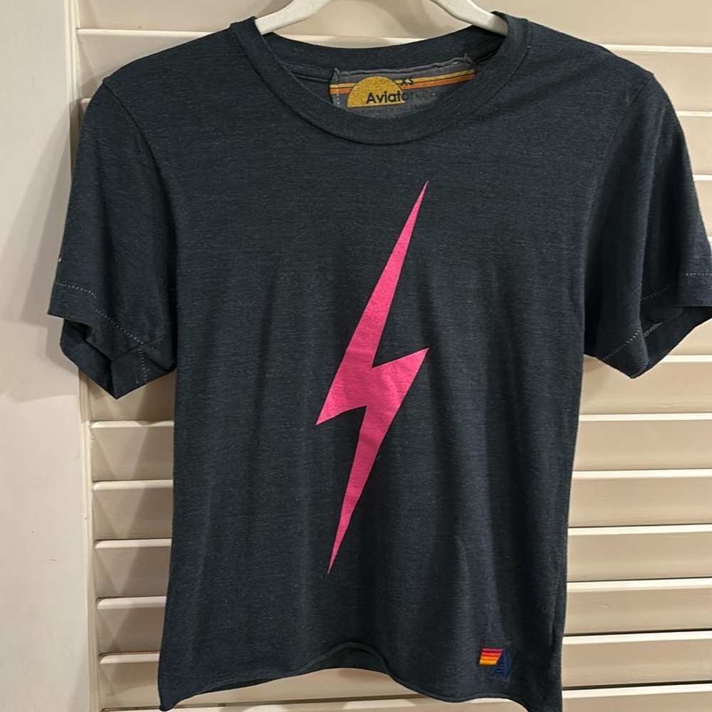 Aviator Nation Pink Lightning Bolt T-Shirt
